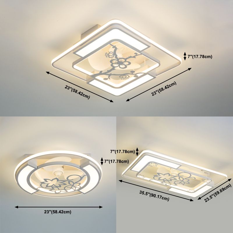 Weiße geometrische Deckenlüftungslampe moderne Acryl -LED -Halbblütenmontage Licht für Wohnzimmer