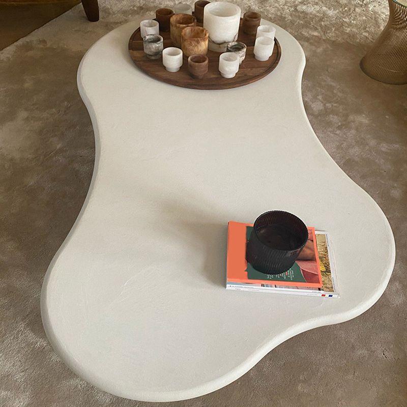 Scandinavian Pedestal Coffee Table Free form Wooden Cocktail Table for Living Room