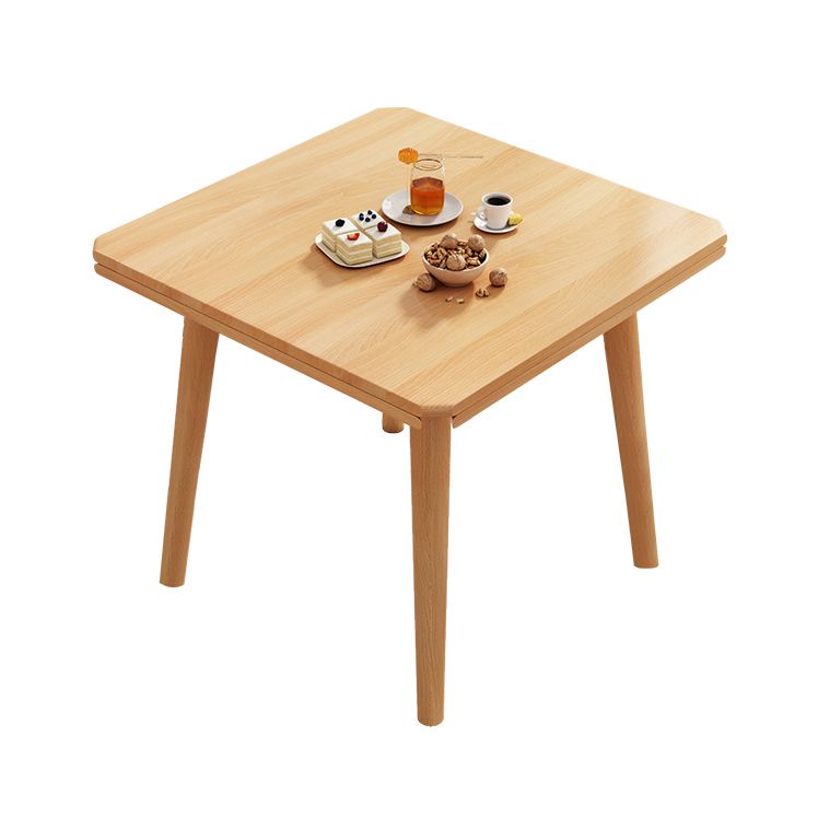 Moderne stijl massief houten eettafel bruine ronde drop-bladtafel met 4 poten voor thuis