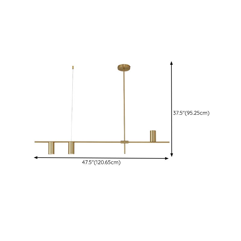 Multiple-Light Cylinder Island Pendant Modern Metal Island Lighting