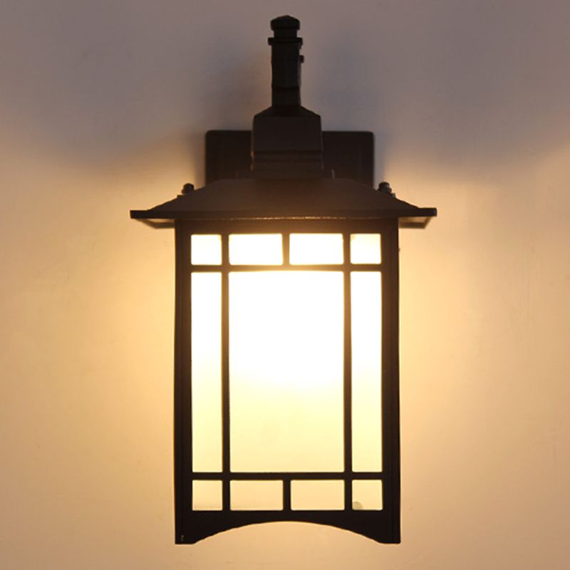 Quadratische Glaswandhalterung 1-Licht-Vintage-Wandbeleuchtung für Balkon