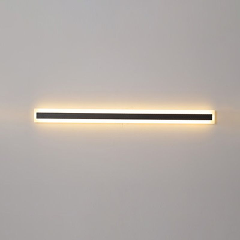 Simple Linear Wall Lamp Metal 1 Light Wall Light Fixture in Black