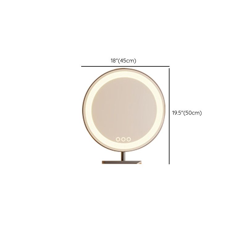 Contemporary with Drawer Cream Lighted Mirror Wooden Make-up Vanity