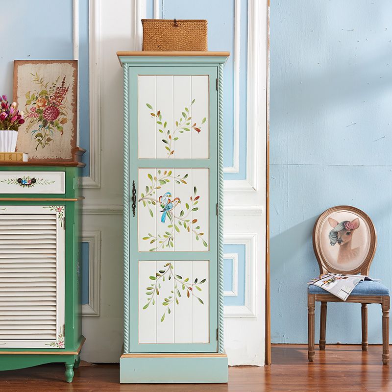 Coastal Storage Cabinet with Hinged Door Wood Matte Finish Cabinet