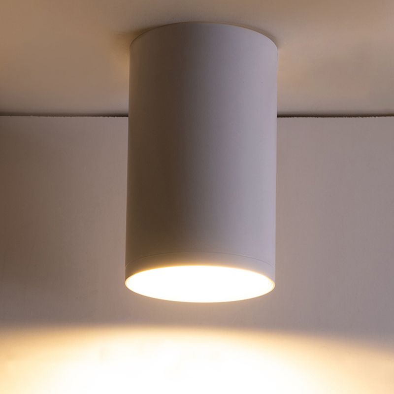 Modern Concise LED Flush Mount Aluminium Cylindrical Ceiling Light with Acrylic Shade