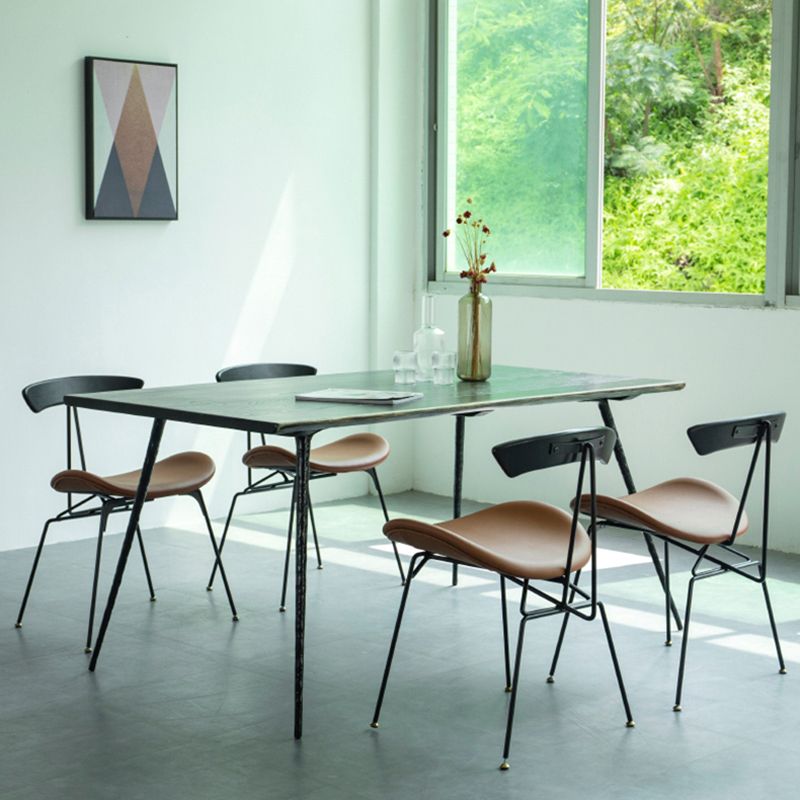 4-foot Oak Solid Wood Industrial Rectangle Dining Table for Dining Room