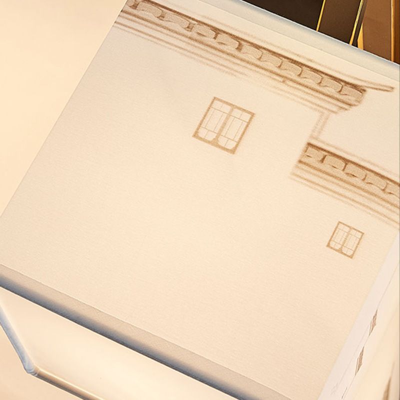 Chinese Style Fabric Flush Ceiling Light 5 Size for Optional Flush Light for Living Room