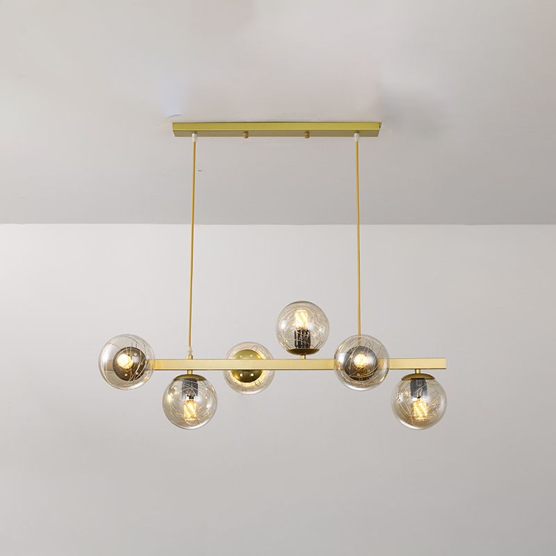 Globe Island Lights Modern Multi-Head Restaurant Hangende hanglampen met glazen schaduw