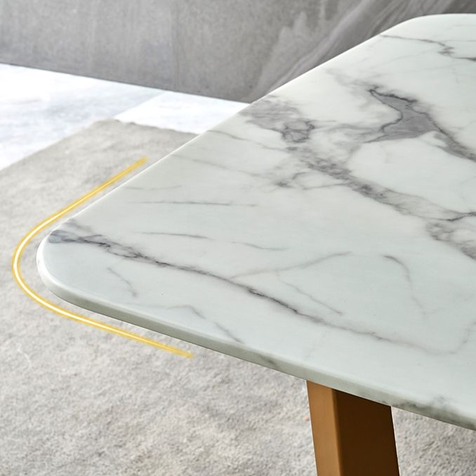 Marble Dining Table Set 1/2/7 Pcs Rectangle Dining Table with Arm Chairs