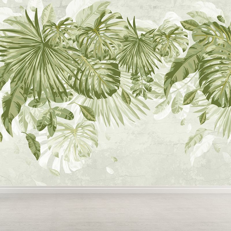 Verdant Botanical Leaves Mural Wallpaper for Living Room Plants Wall Art, Custom