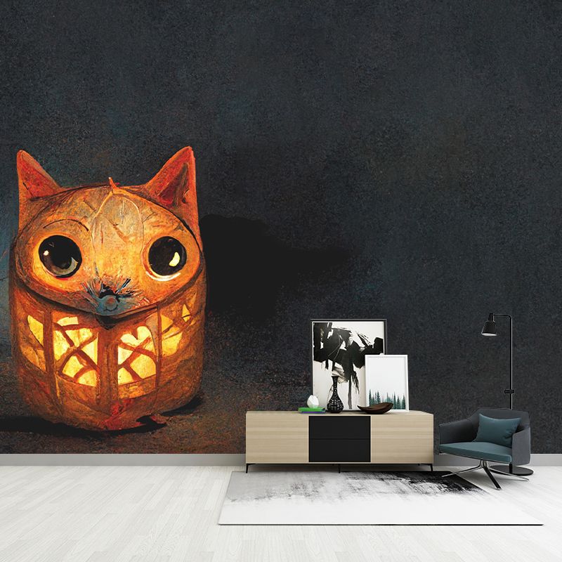 Halloween Pumpkin Pattern Wall Mural Moistureproof for Living Room and Bedroom Decoration