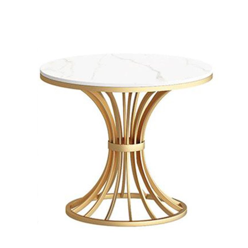 Glam Faux Marble Dinette Set for Home 1/4 Pieces Glossy White Dining Table Set