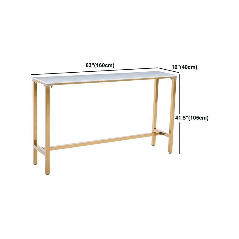 Glam Rectangle Bar Pub Table Set 1/2/5/9 Pieces White and Gold Counter Set
