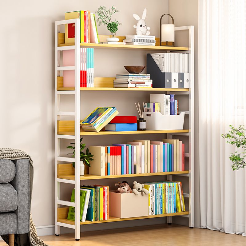 Open Back Natural Bookcase Standard Scandinavian Engineered Wood Bookshelf