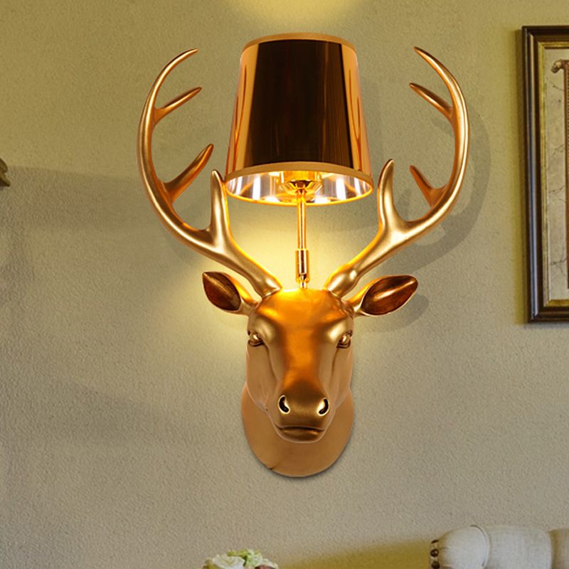 Elk Restaurant Wall Lamp Traditional Resin 1 Light Black/Pink/Blue Sconce Light Fixture with Glass Shade