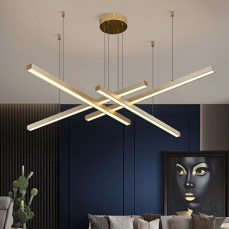 Multi-Light Chandelier Lighting Fixtures Metal Modern Hanging Chandelier for Living Room