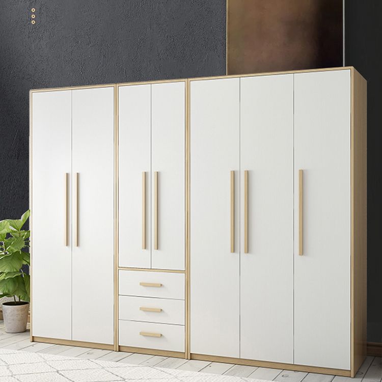 Modern Style Home Wardrobe Armoire Solid Wood and Engineered Wood Wardrobe Cabinet