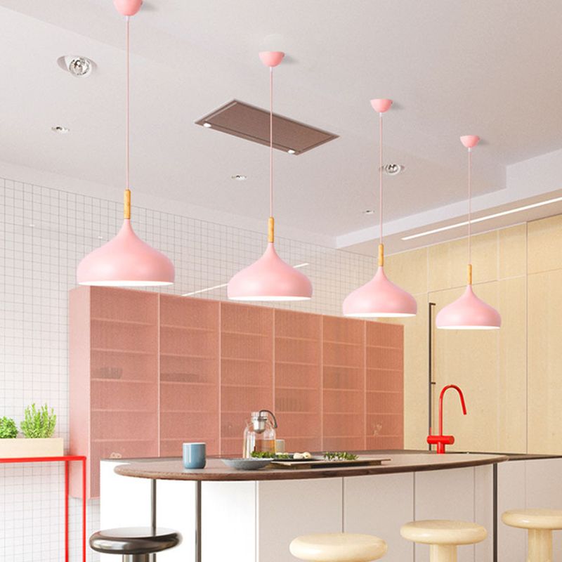 1 Light Metal Suspension Pendant Modern Wavy Dining Room Hanging Light Fixtures