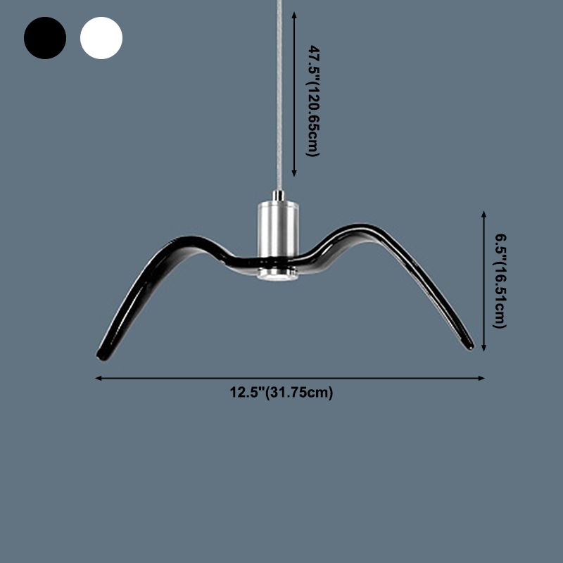 Nordic Artistic Seagull Pendant lampe à manger résine LED Hanging Light Kit