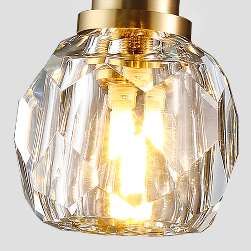 Nordic Metal Wall Light Globe Gold Wall Sconce with Crystal for Bedroom