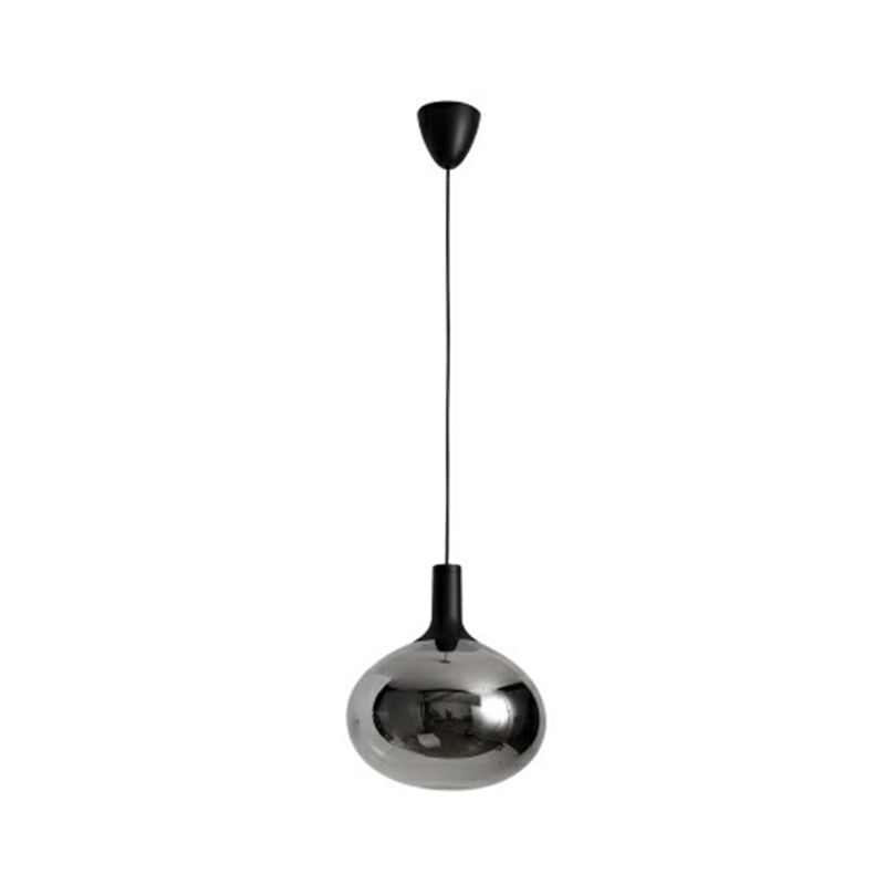 Elliptisch glas gesuspendeerd verlichtingsarmatuur moderne eenmalige zwarthangende lamp voor restaurant