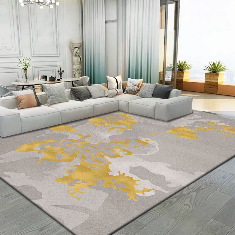 Grijs modern tapijtblending abstract grafisch vloerkleed wasbaar binnenvleed voor huisdecoratie