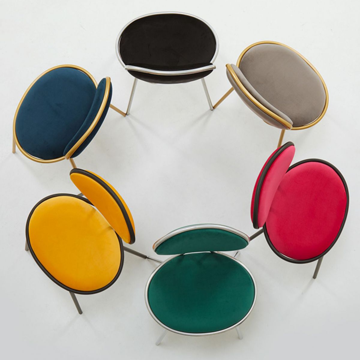 Glam Dining Side Chair Velvet Upholstered Side Chair for Home