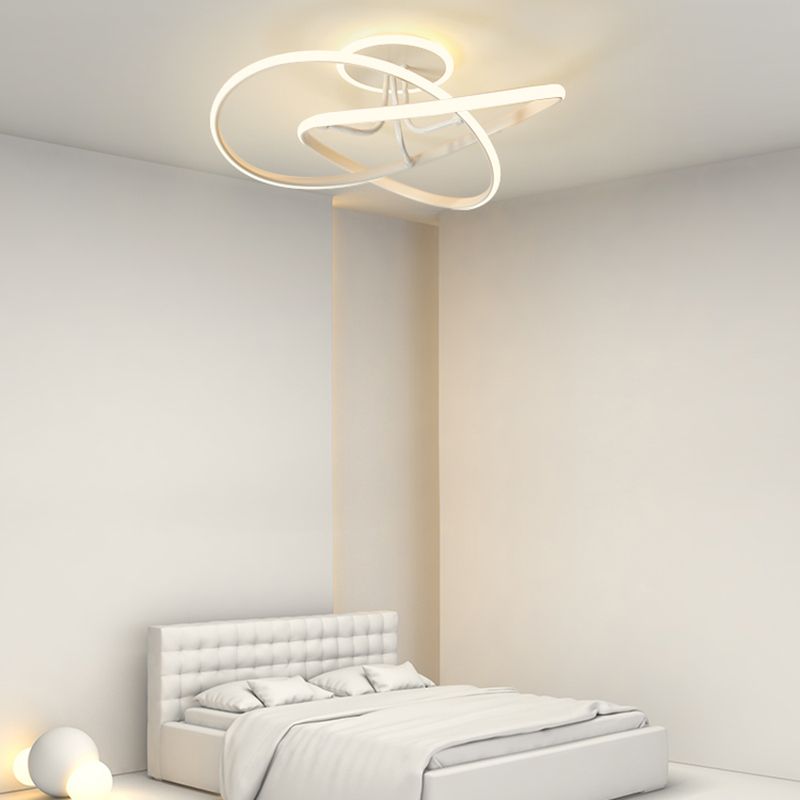 Modern Style Linear Shade Ceiling Light Metal 2 Headed Ceiling Light for Dining Room