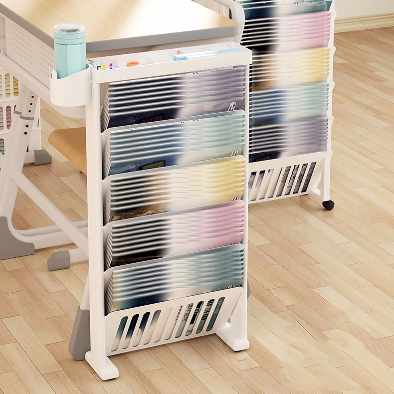 Plastic Closed Back Geometric Bookshelf Contemporary Bookshelf for Classroom