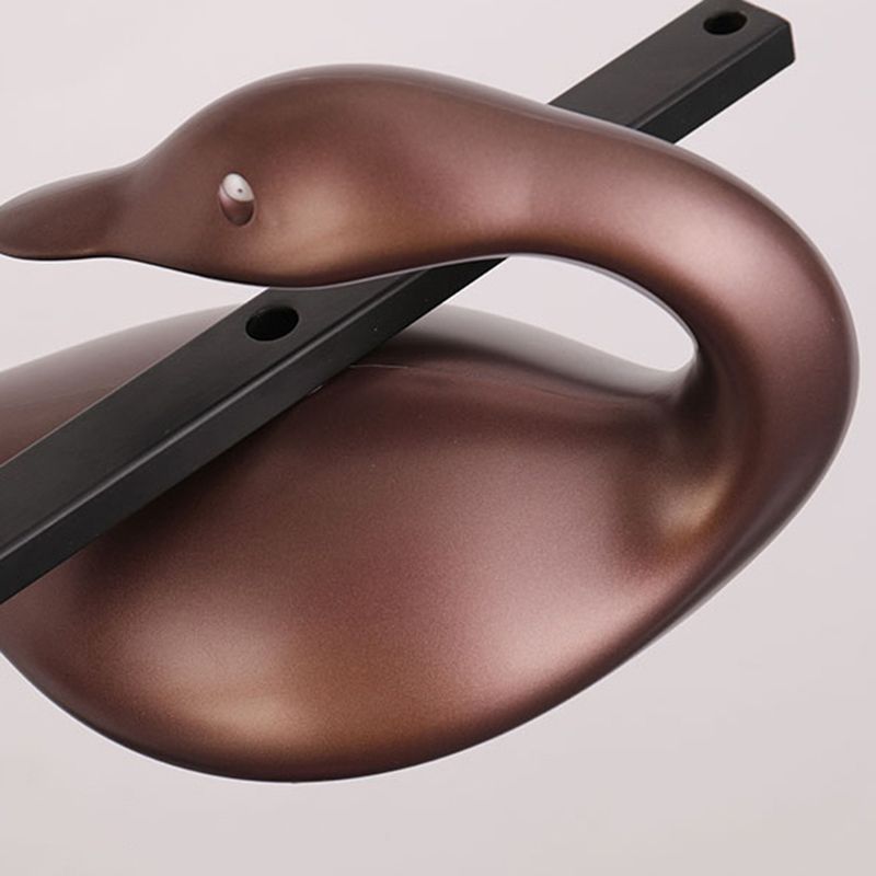 Bruin/gouden/witte zwaanhangende lichtarmatuur Post Moderne acryl schaduw LED -plafondlicht, derde versnellingslicht