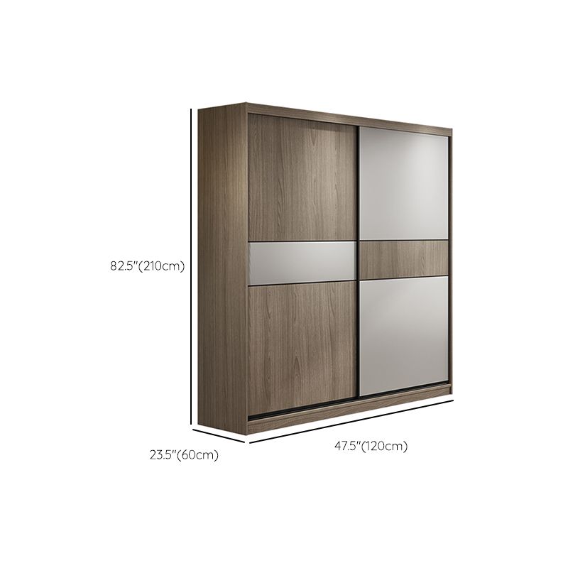 Freestanding Solid Wood Wardrobe Armoire Contemporary Wardrobe with Drawer