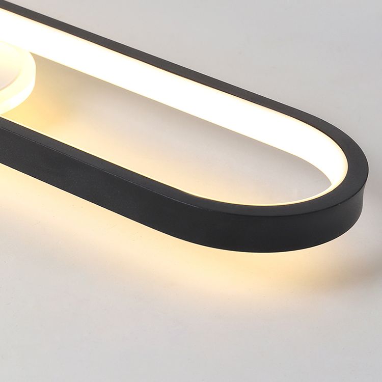 Lámpara de techo de metal de estilo conciso y moderno con montaje semi empotrado LED acrílico oblongo para pasillo