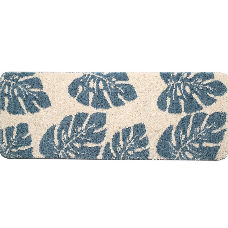 Green Bedroom Rug Modern Leaf Printed Indoor Rug Polypropylene Pet Friendly Stain-Resistant Carpet