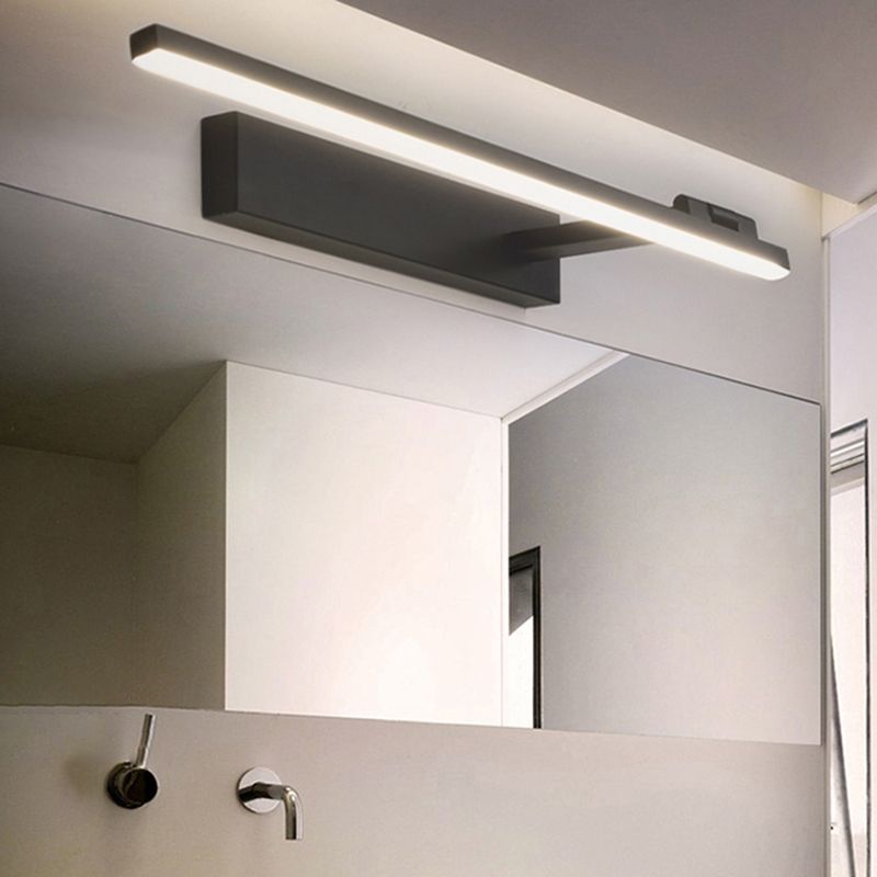 Metal Linear Shade Wall Lighting Modern Style Mirror 1 Light Wall Mounted Light Fixture