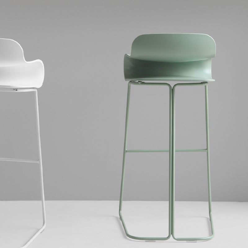 Industrial Armless Bar Stool Plastic and Steel Bar Stool for Living Room