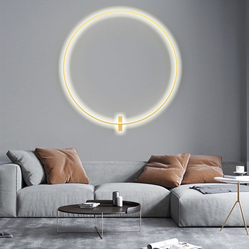 Metal Round Shape Wall Mount Lighting Modern 1-Light Wall Mounted Light Fixtures