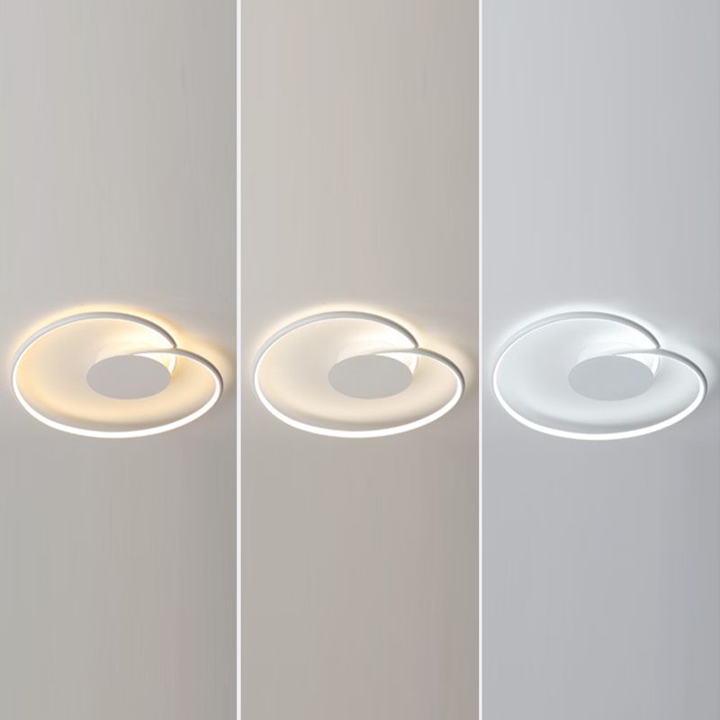 Metal Geometric Flush Light Simple 1 Light Flush Lighting in White