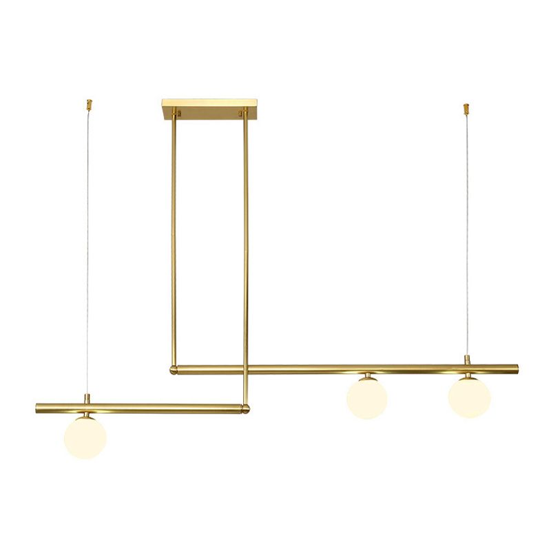 Modern Style Linear Shape Island Light Metal 1/2/3/4 Lights Island Lamps in Black and Gold