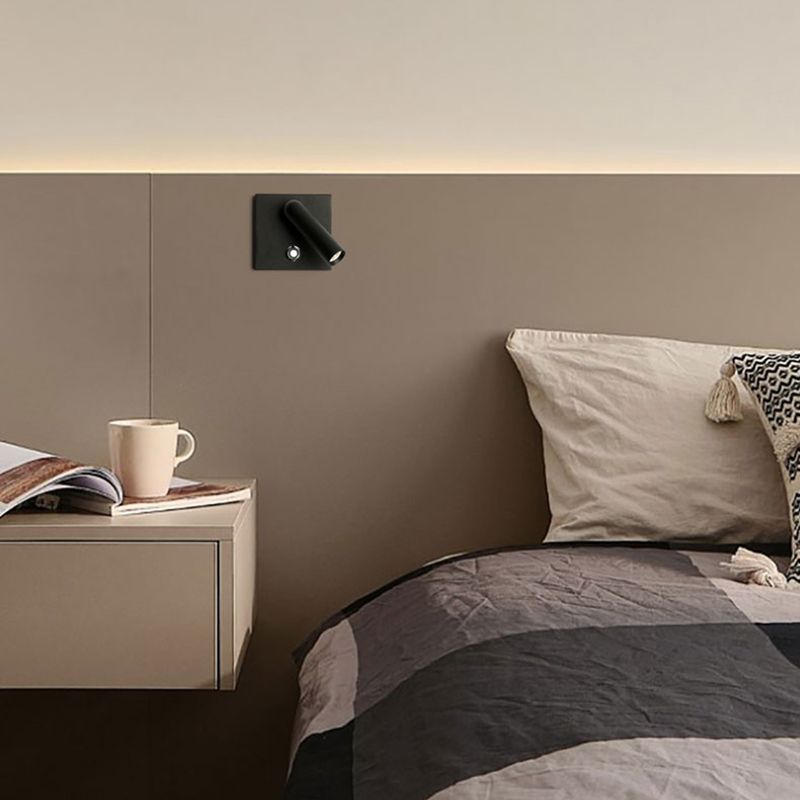 Modern Simple Wall Light Square Shape Wall Lamp with Aluminum Shade for Bedroom