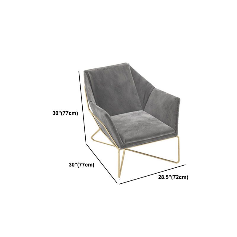 Grey Velvet Sofa with Tight Back and Gold Frame for Living Room