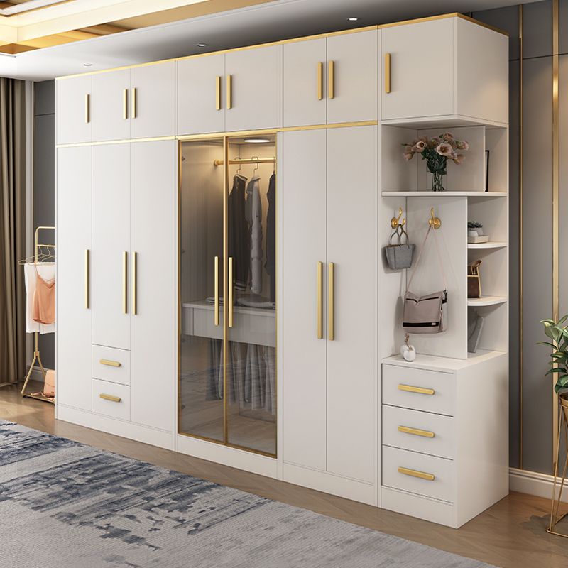 Contemporary Style Wardrobe Wooden Wardrobe Closet with Drawer