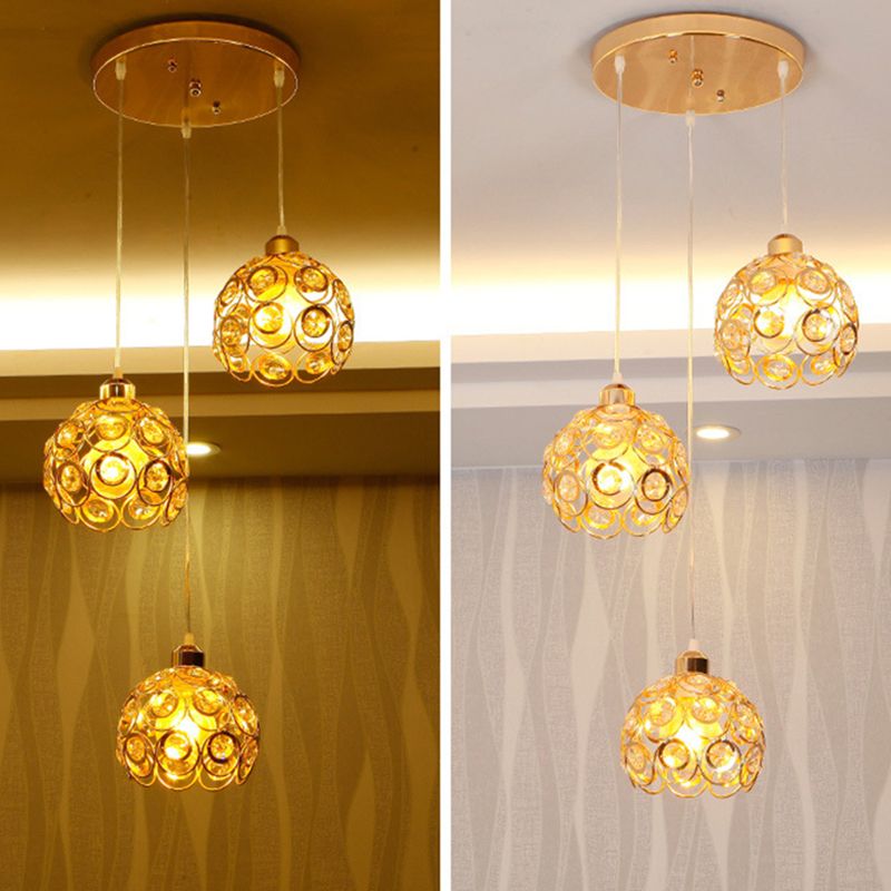 Sferische eetkamer hangende licht kristal moderne stijl pedant verlichtingsarmatuur