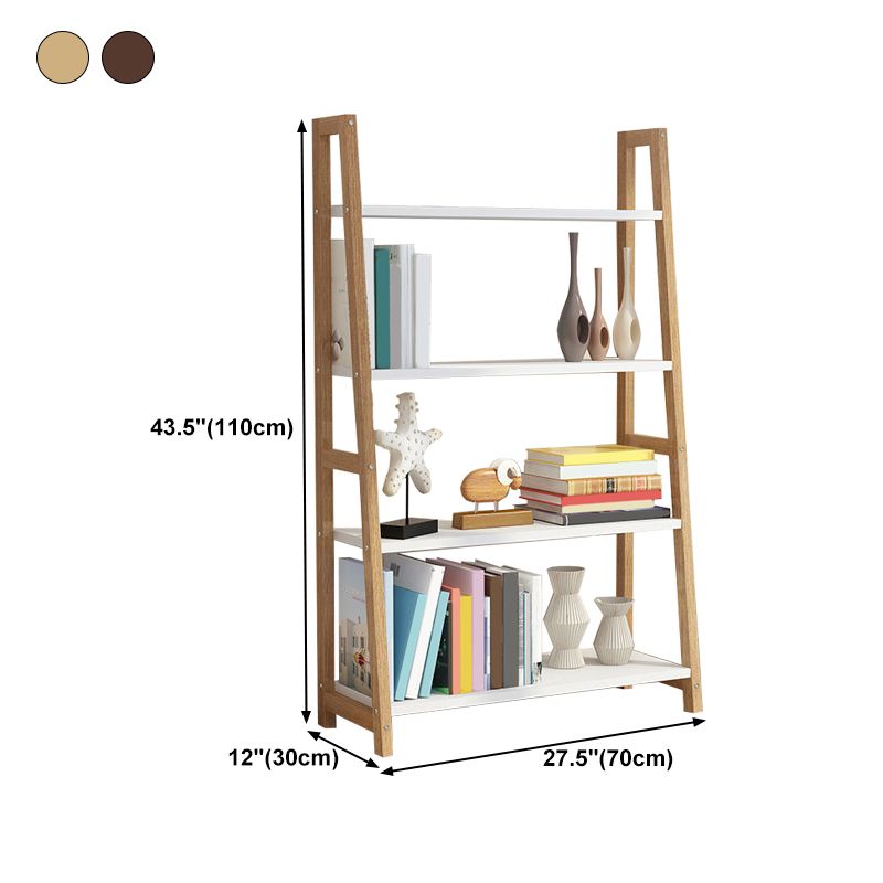 Wooden Etagere Bookcase Modern Bookshelf with Rectangular Shelves