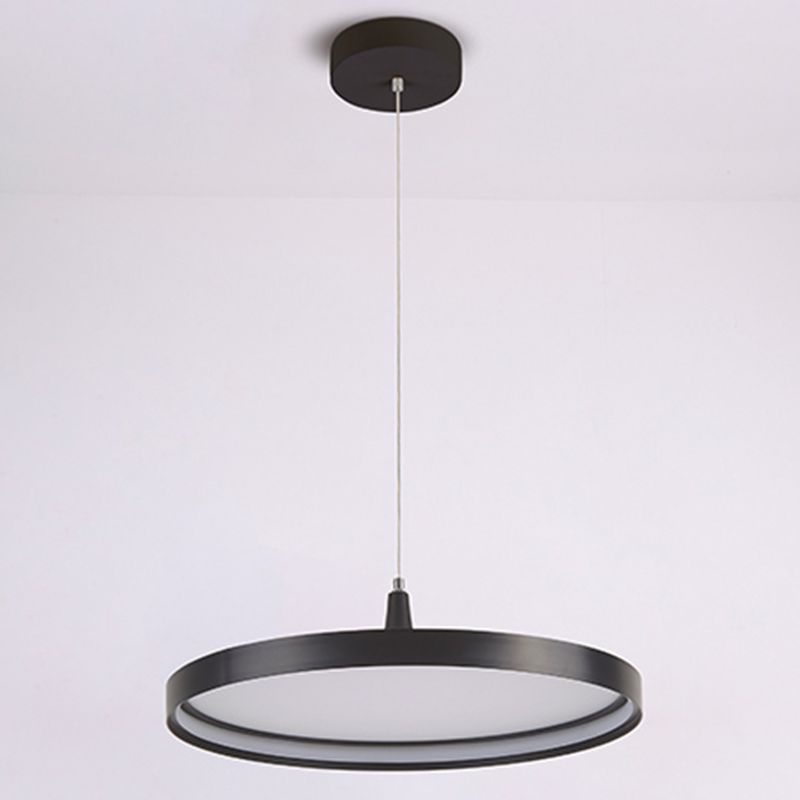 Moderne minimalistische LED -hangende lamp Aluminium cirkelvormige hanglamp met siliconen schaduw