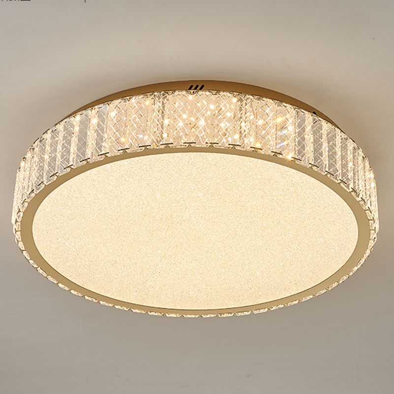 Contemporain K9 Crystal Flush Mount 1-Light Flush Ceiling Light for Living Room