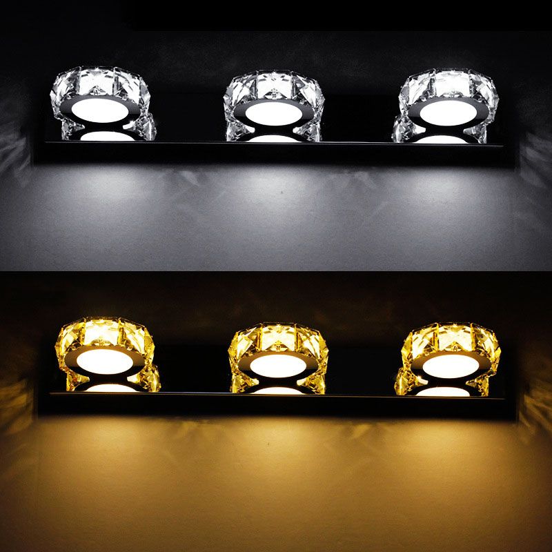 Crystal Geometric Wall Sconce Modern Multi Lights Mirror Wall Mount Light Fixture