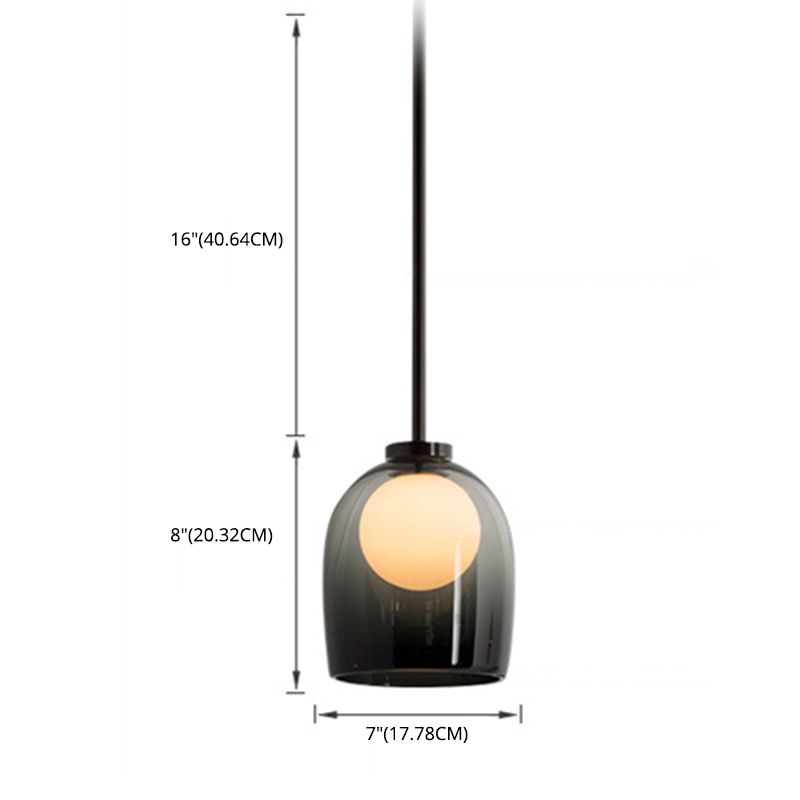 Shaded Pendant Light Fixture Minimalist Style Glass Hanging Pendant Light for Dinning Room