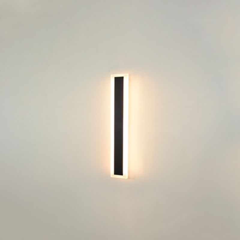 Metal Linear Shape Wall Mount Lighting Modern 1 Light Wall Mounted Light Fixture in Black