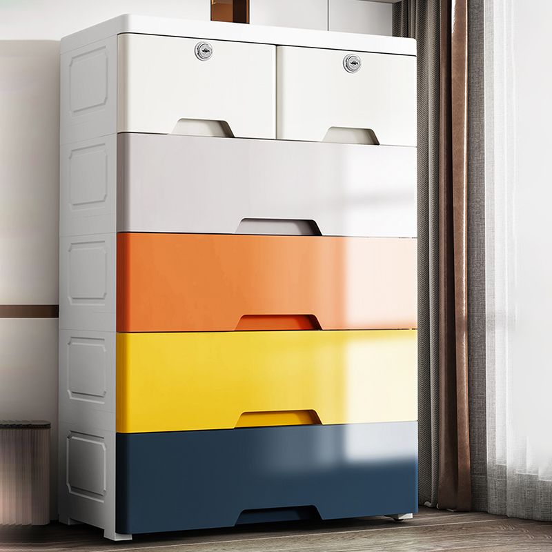 Contemporary Style Wardrobe Plastic Bedroom Wardrobe Closet With Drawers