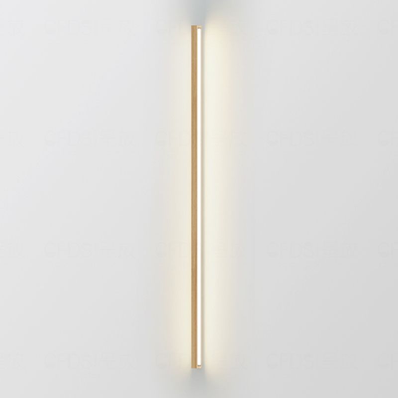 Multi Lights Linear Wall Mounted Lamps Modern Style Wood Wall Lights